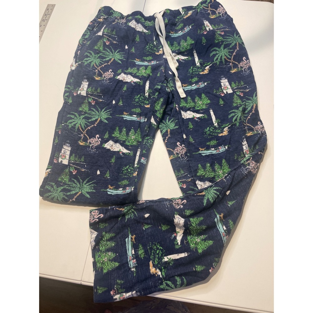 Vineyard Vines Mens Navy Tropical Flamingo Lighthouse Pajama Lounge Pants Size M